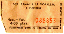 Billete del  autob�s 29 en 1967