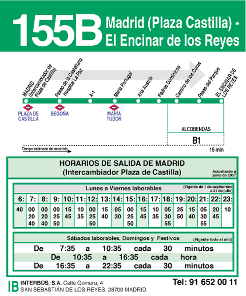 Autobus 155b a la Moraleja