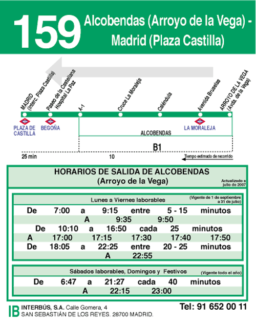 Autobus 159 La Moraleja