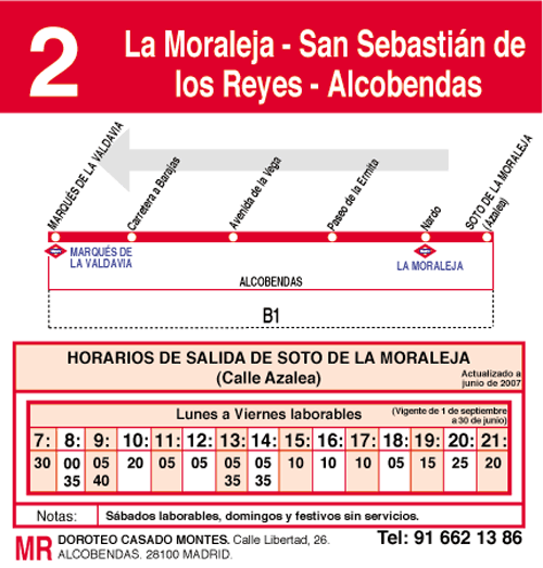 Autobus L2 La Moraleja