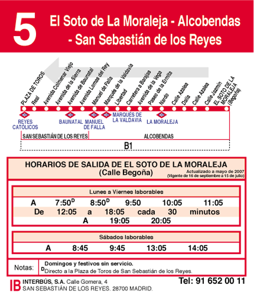 Autobus L5 La Moraleja
